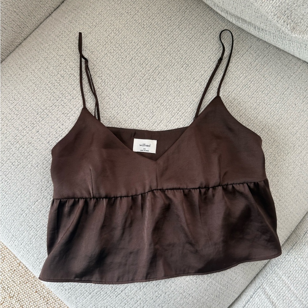 Aritzia Wilfred Babydoll Satin Tank